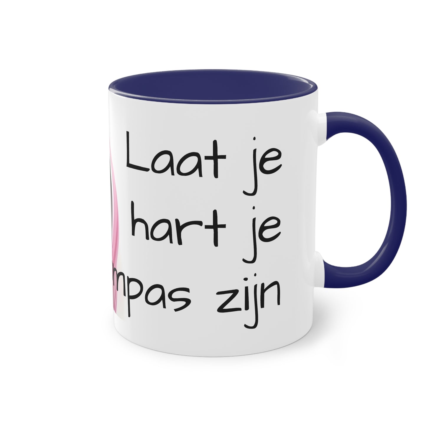 Two-Tone Coffee Mug, 11oz "Laat je hart je kompas zijn"