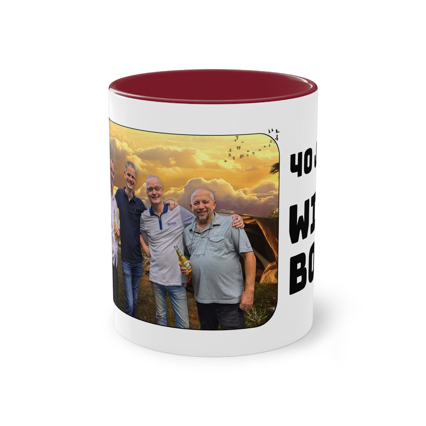 Tweekleurige koffiemok (0,33 liter), "40 Jaar Wild Boys"