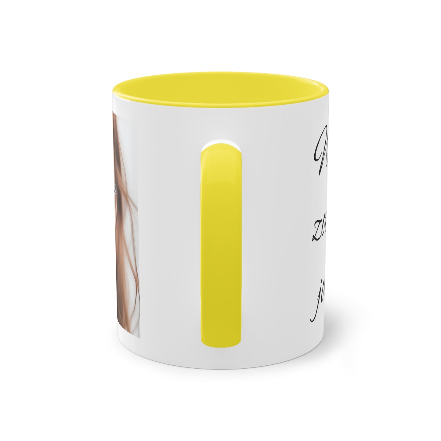 Two-Tone Coffee Mug, 11oz "Wat je zoekt, zoekt jou ook"
