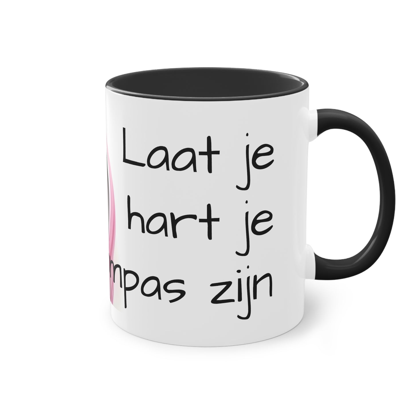 Two-Tone Coffee Mug, 11oz "Laat je hart je kompas zijn"