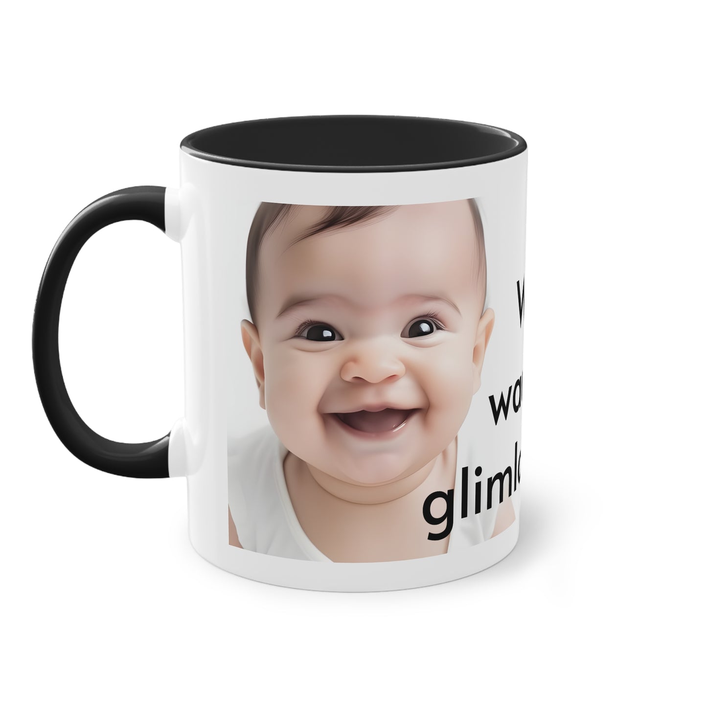 Two-Tone Coffee Mug, 11oz "Wees de reden waarom iemand glimlacht vandaag"