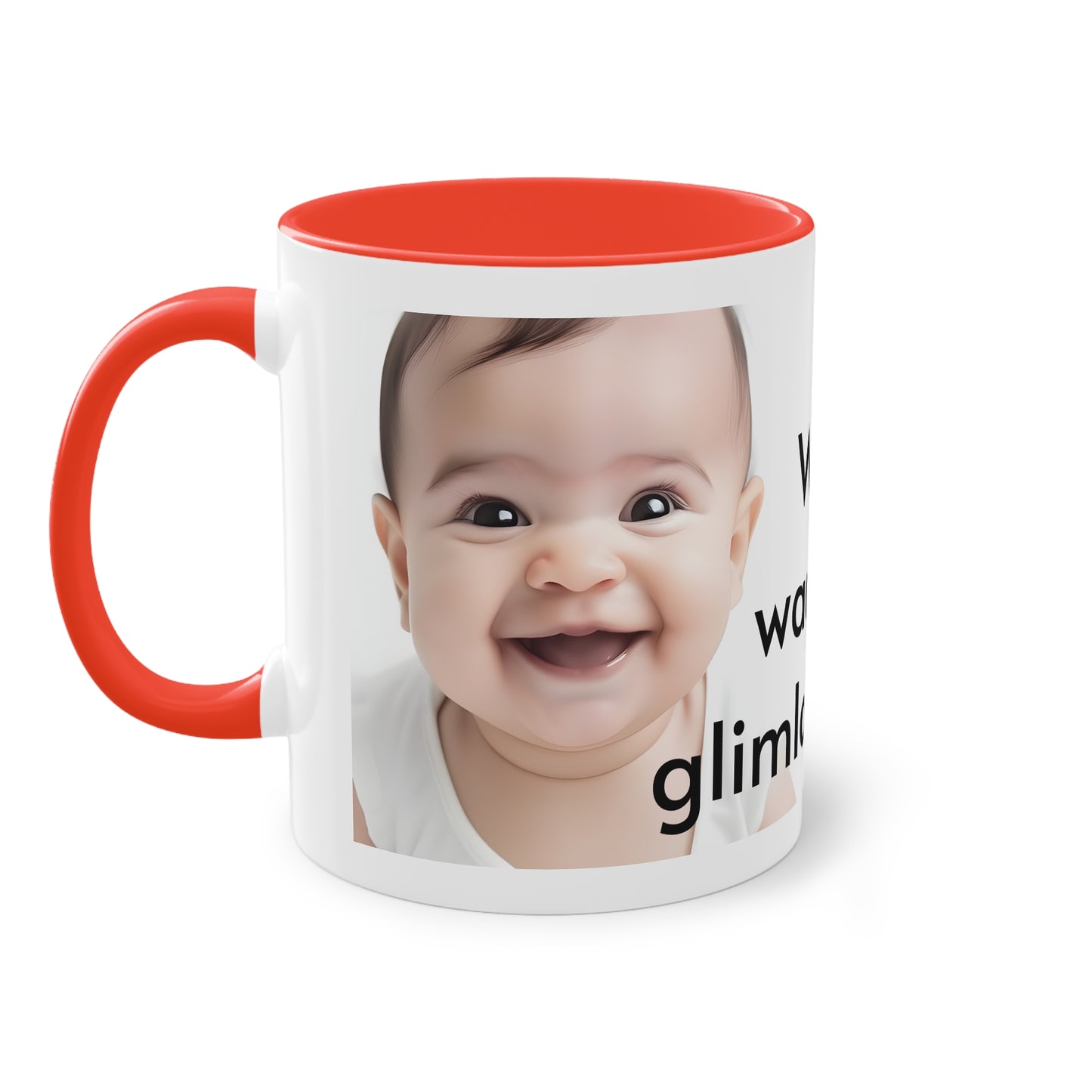 Two-Tone Coffee Mug, 11oz "Wees de reden waarom iemand glimlacht vandaag"