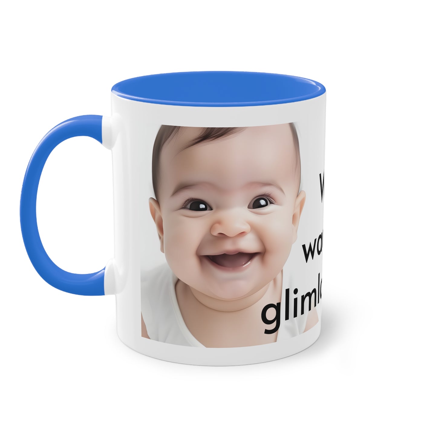 Two-Tone Coffee Mug, 11oz "Wees de reden waarom iemand glimlacht vandaag"