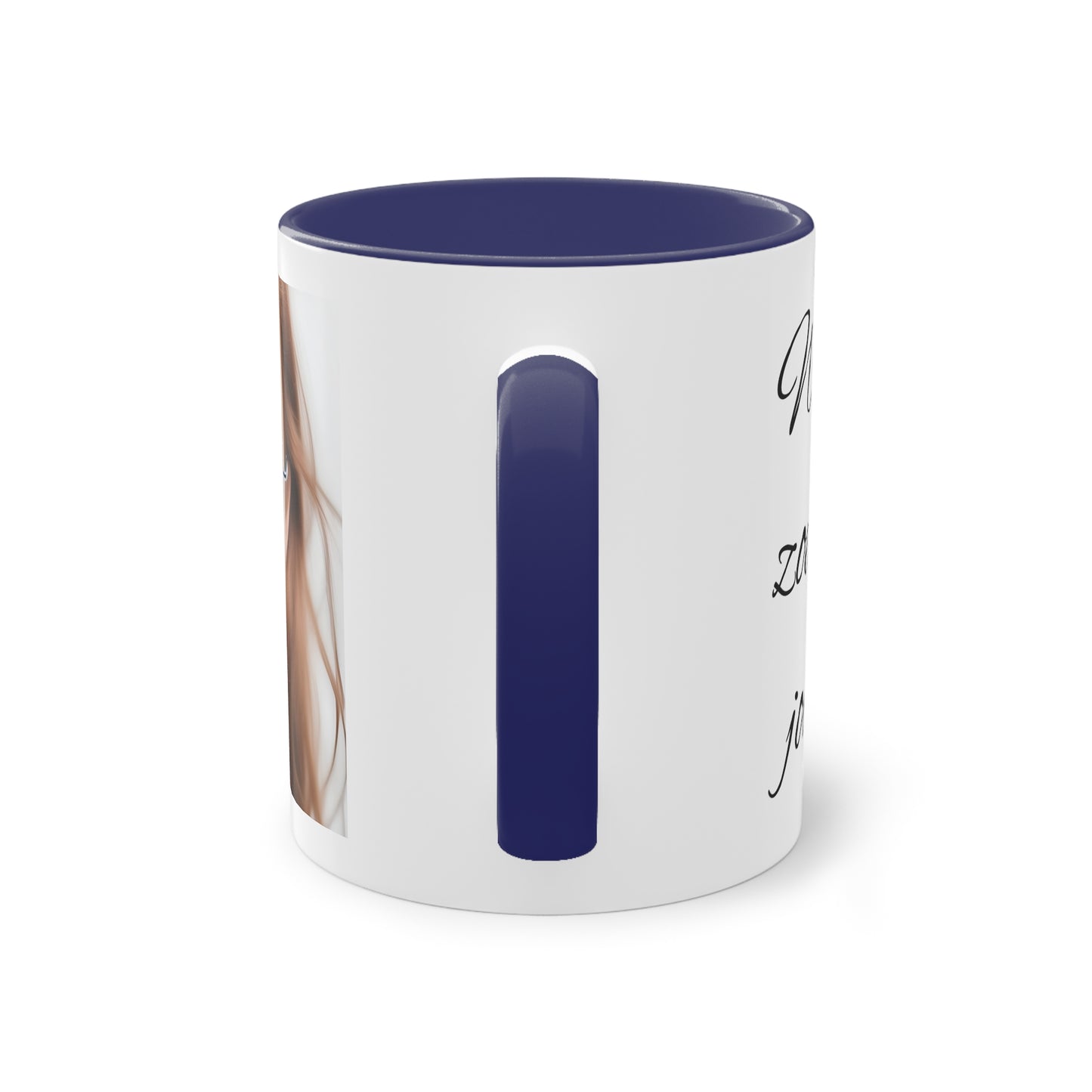 Two-Tone Coffee Mug, 11oz "Wat je zoekt, zoekt jou ook"