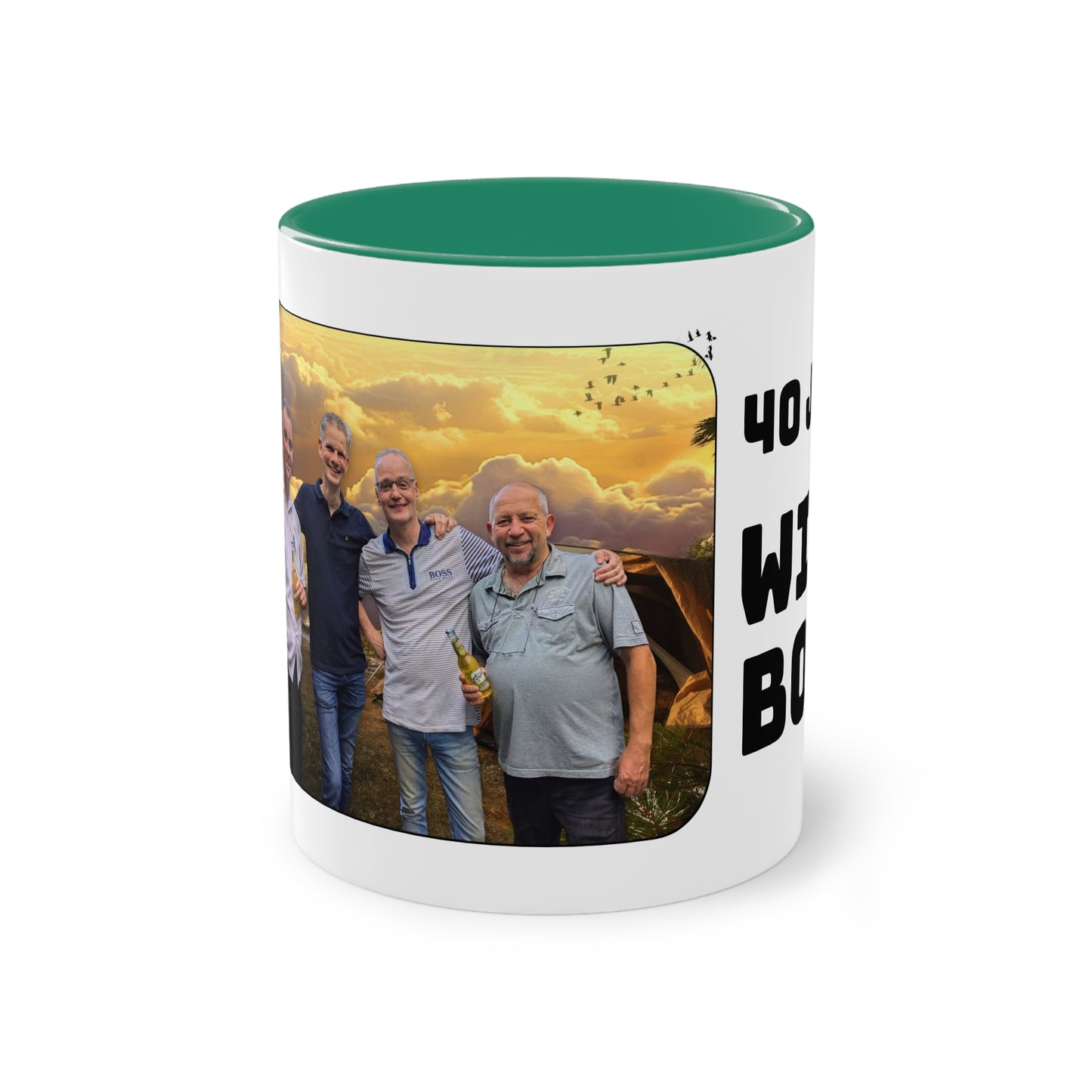 Tweekleurige koffiemok (0,33 liter), "40 Jaar Wild Boys"