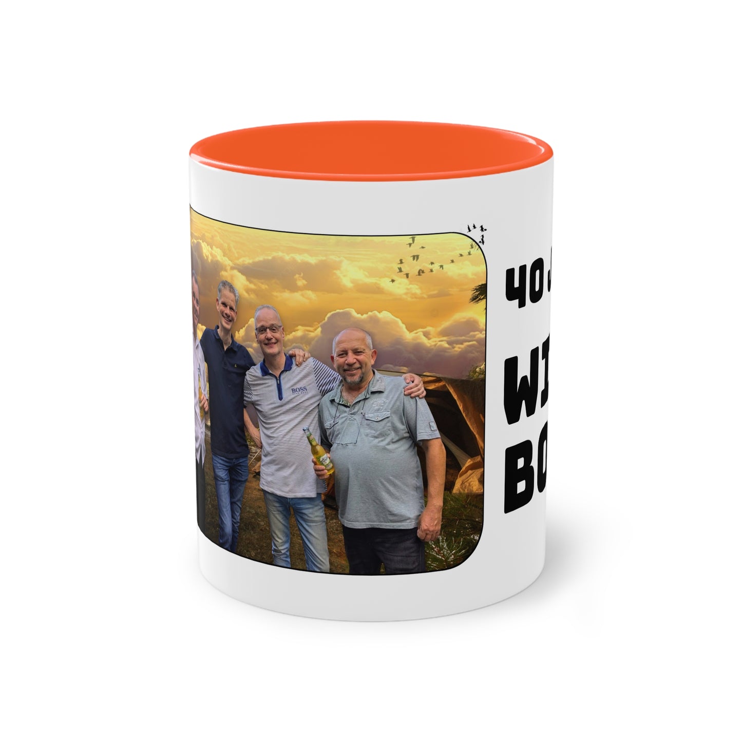 Tweekleurige koffiemok (0,33 liter), "40 Jaar Wild Boys"