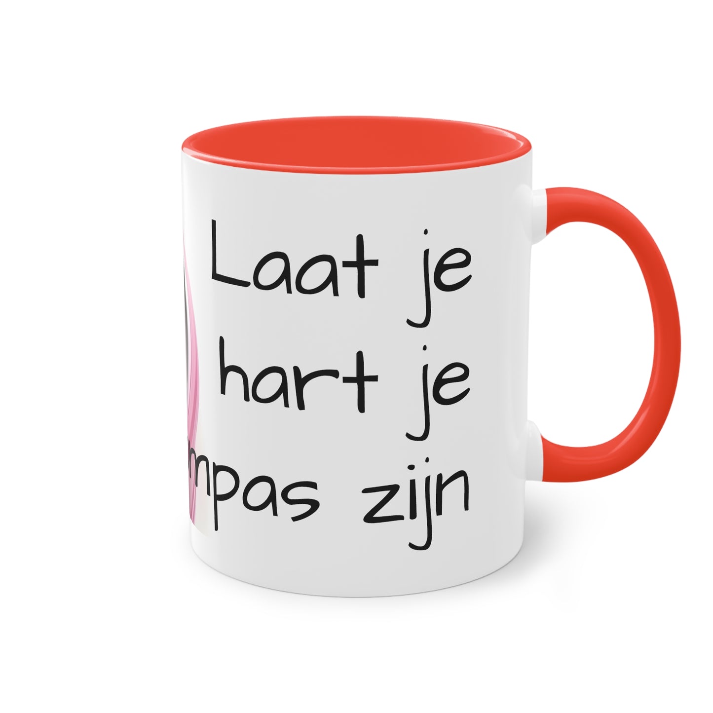 Two-Tone Coffee Mug, 11oz "Laat je hart je kompas zijn"