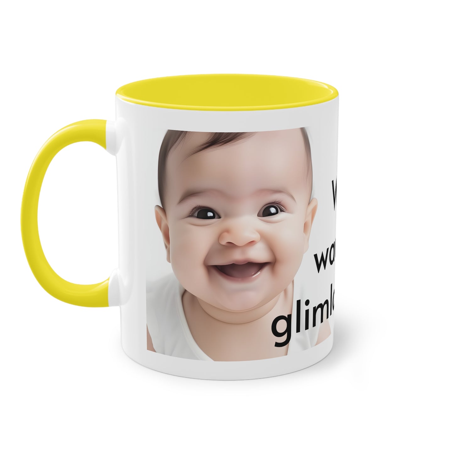 Two-Tone Coffee Mug, 11oz "Wees de reden waarom iemand glimlacht vandaag"