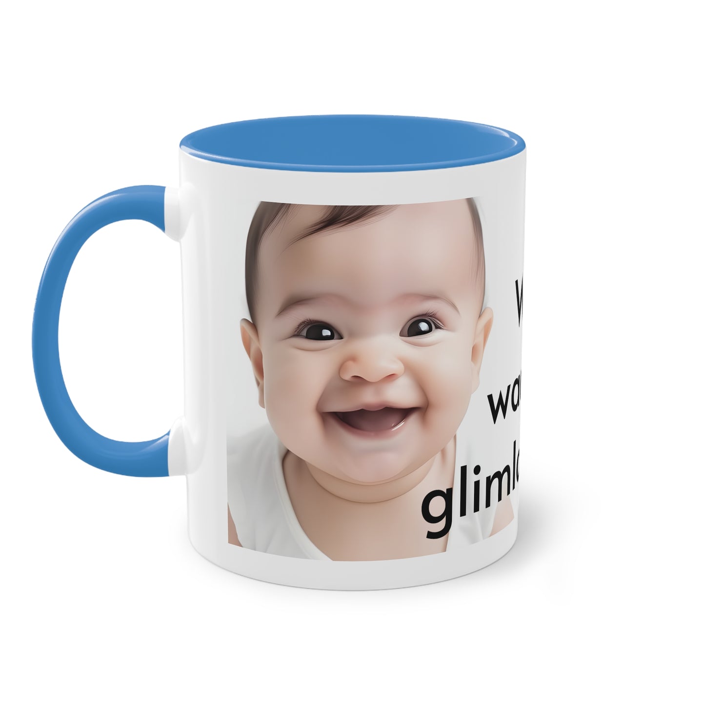 Two-Tone Coffee Mug, 11oz "Wees de reden waarom iemand glimlacht vandaag"