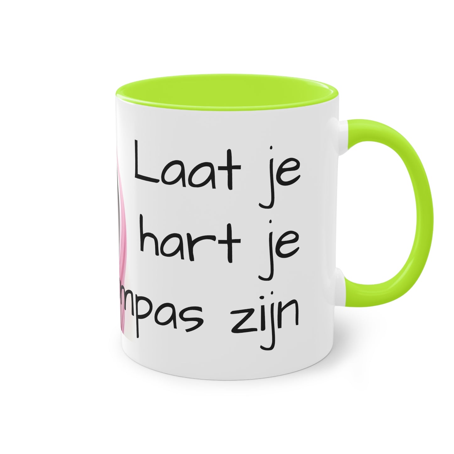Two-Tone Coffee Mug, 11oz "Laat je hart je kompas zijn"