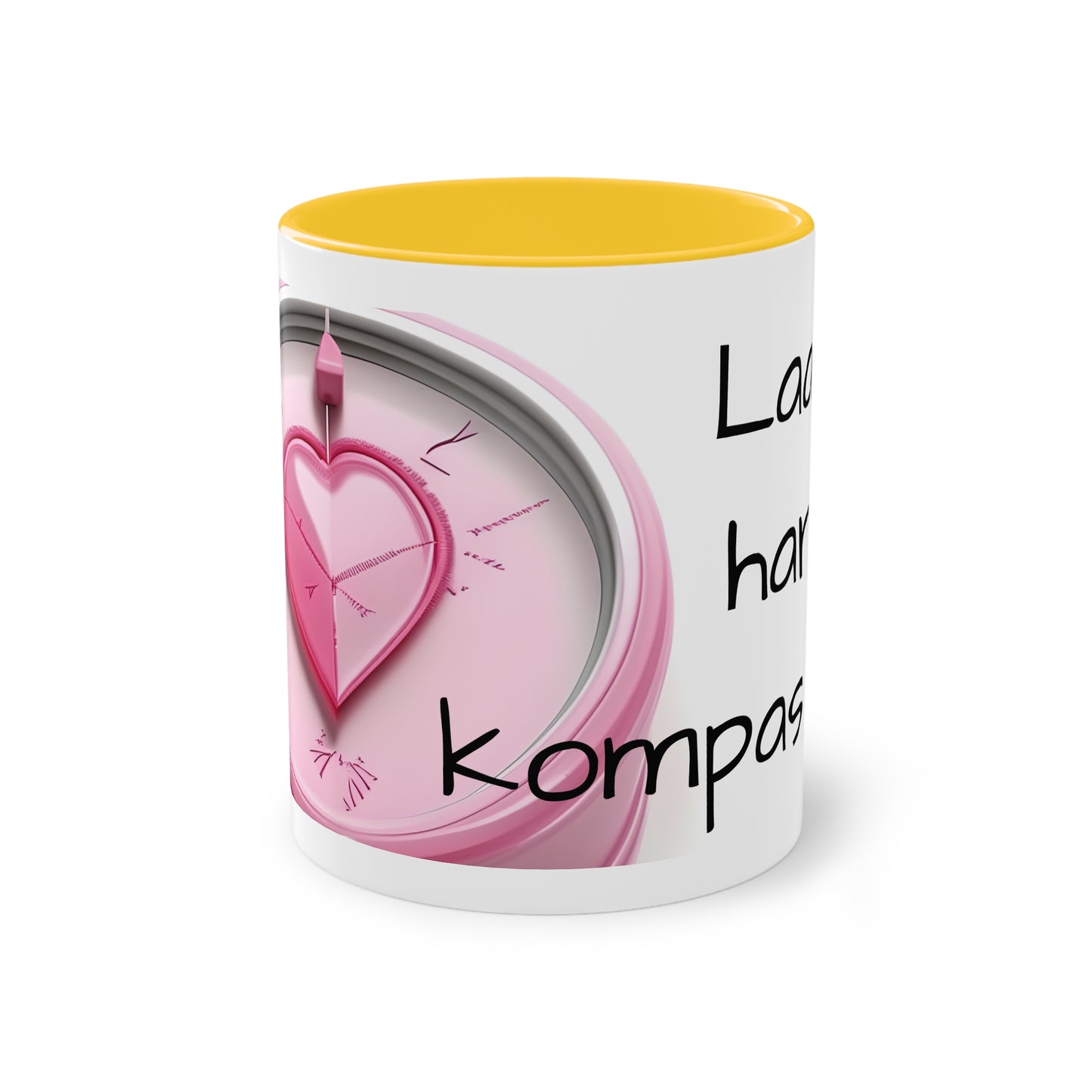 Two-Tone Coffee Mug, 11oz "Laat je hart je kompas zijn"