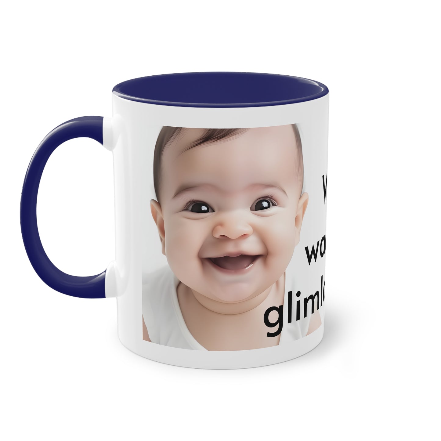 Two-Tone Coffee Mug, 11oz "Wees de reden waarom iemand glimlacht vandaag"