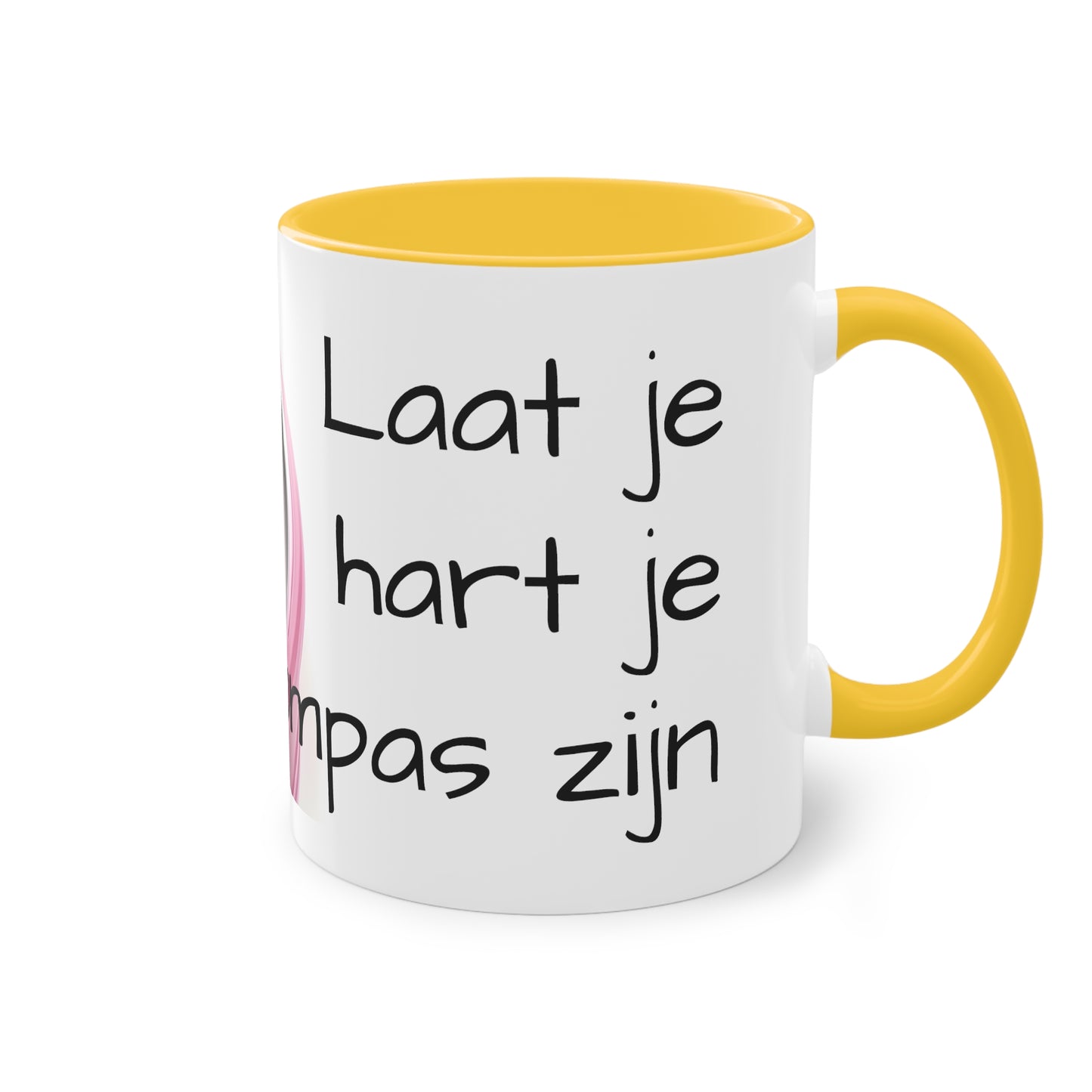Two-Tone Coffee Mug, 11oz "Laat je hart je kompas zijn"