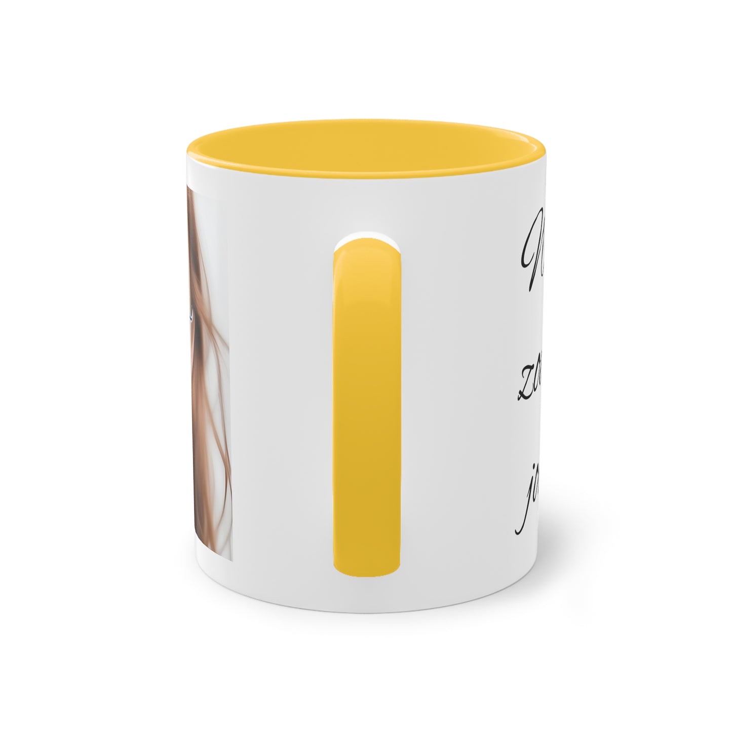 Two-Tone Coffee Mug, 11oz "Wat je zoekt, zoekt jou ook"