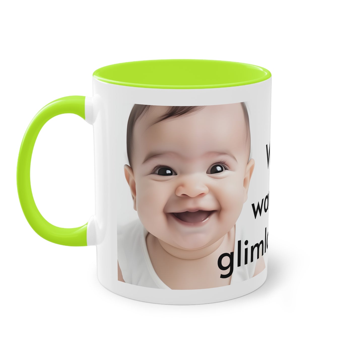 Two-Tone Coffee Mug, 11oz "Wees de reden waarom iemand glimlacht vandaag"