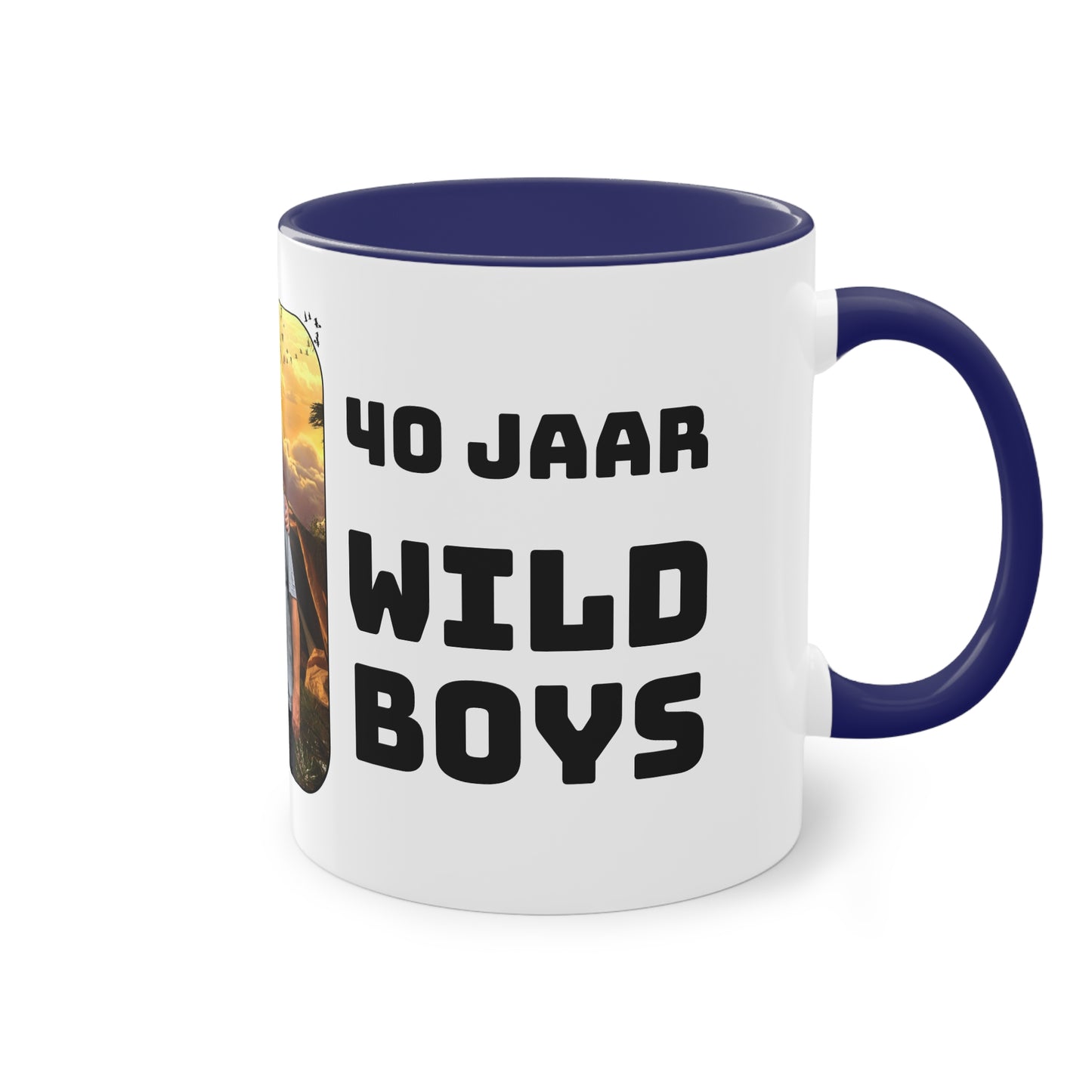 Tweekleurige koffiemok (0,33 liter), "40 Jaar Wild Boys"
