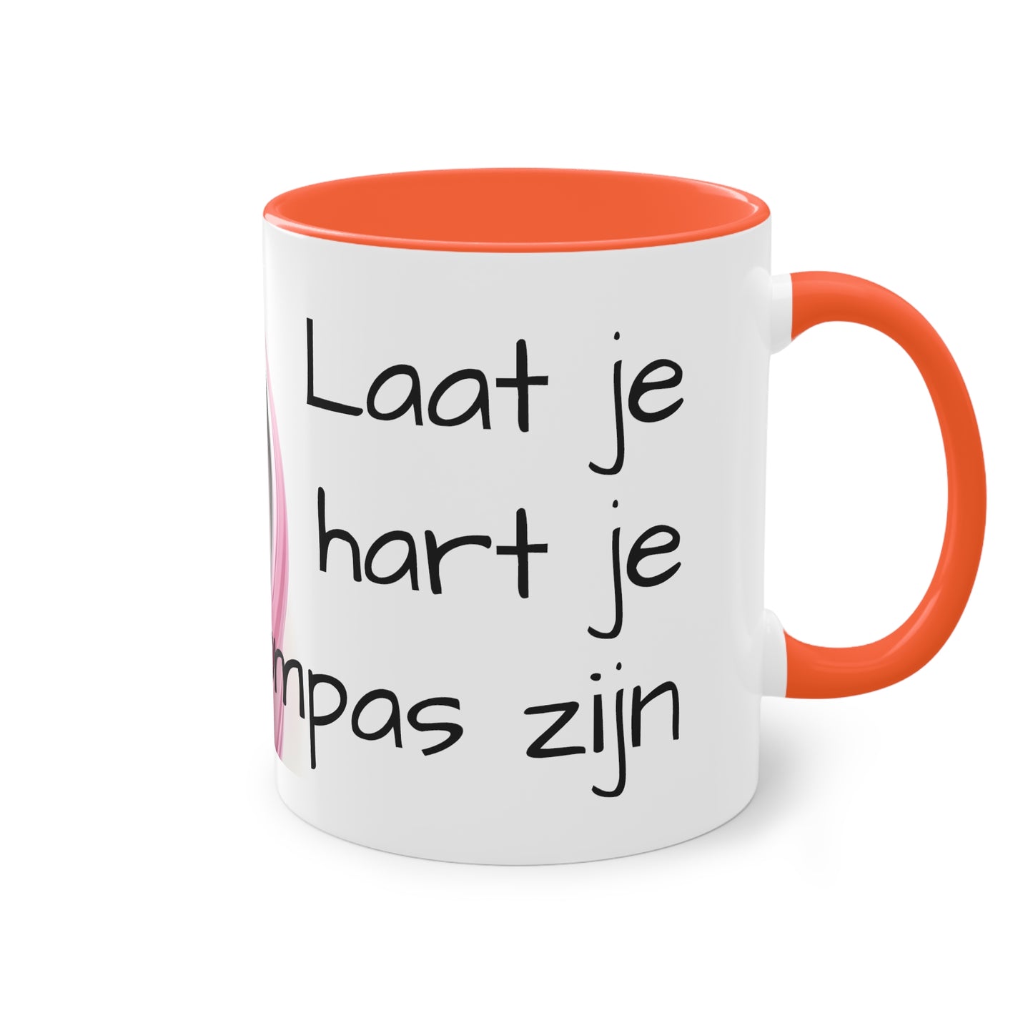 Two-Tone Coffee Mug, 11oz "Laat je hart je kompas zijn"