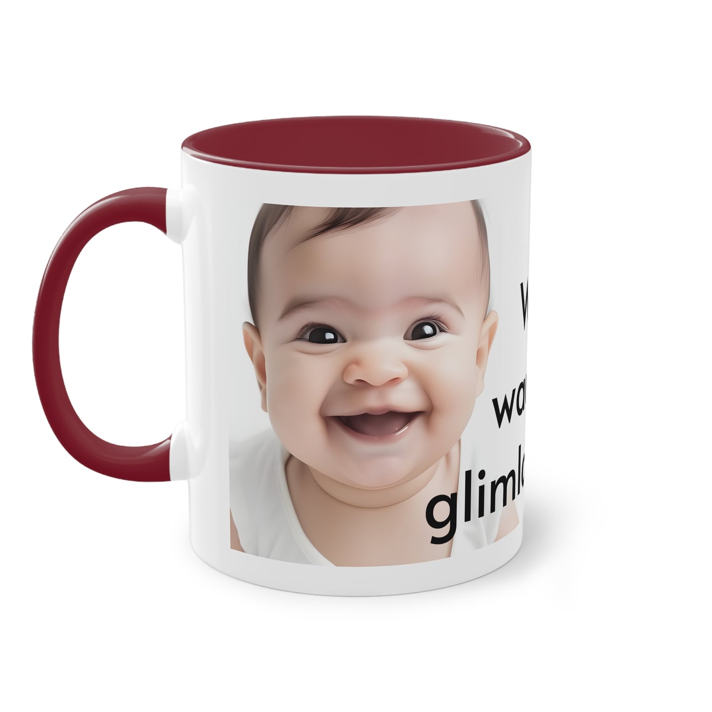 Two-Tone Coffee Mug, 11oz "Wees de reden waarom iemand glimlacht vandaag"