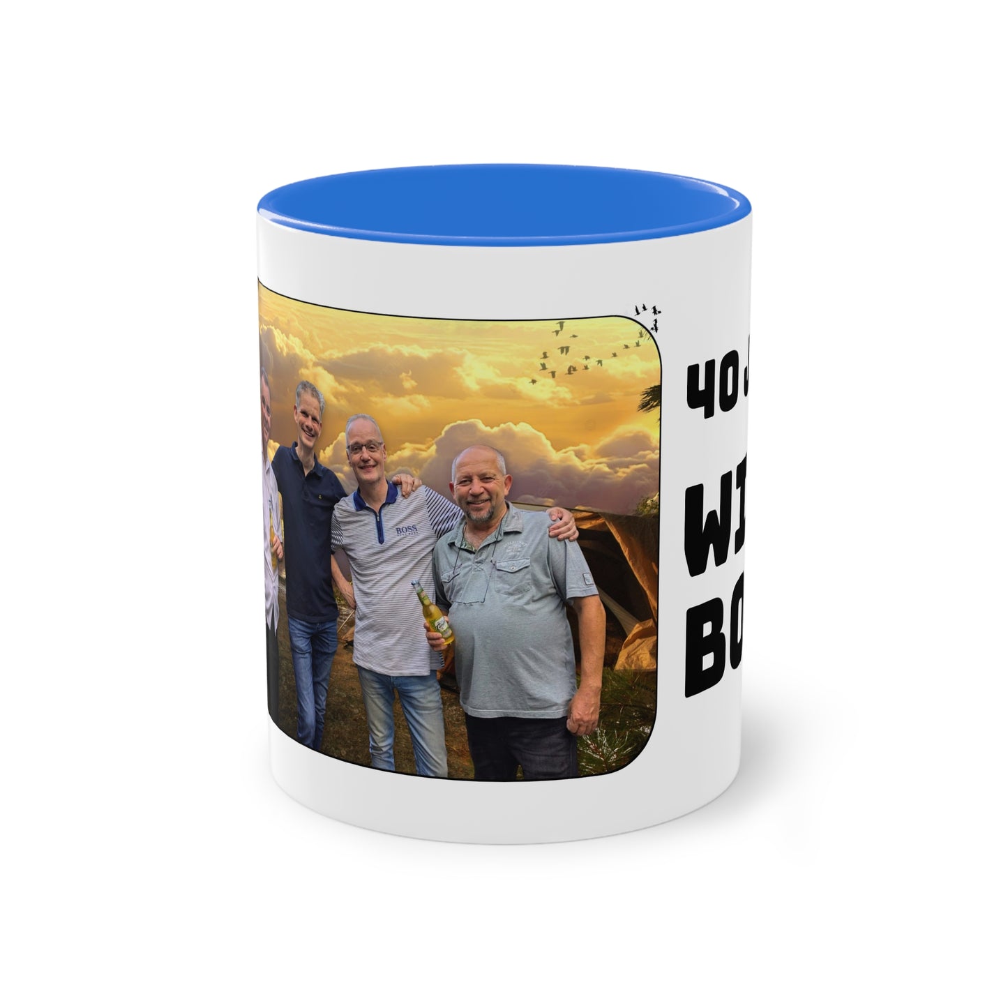 Tweekleurige koffiemok (0,33 liter), "40 Jaar Wild Boys"