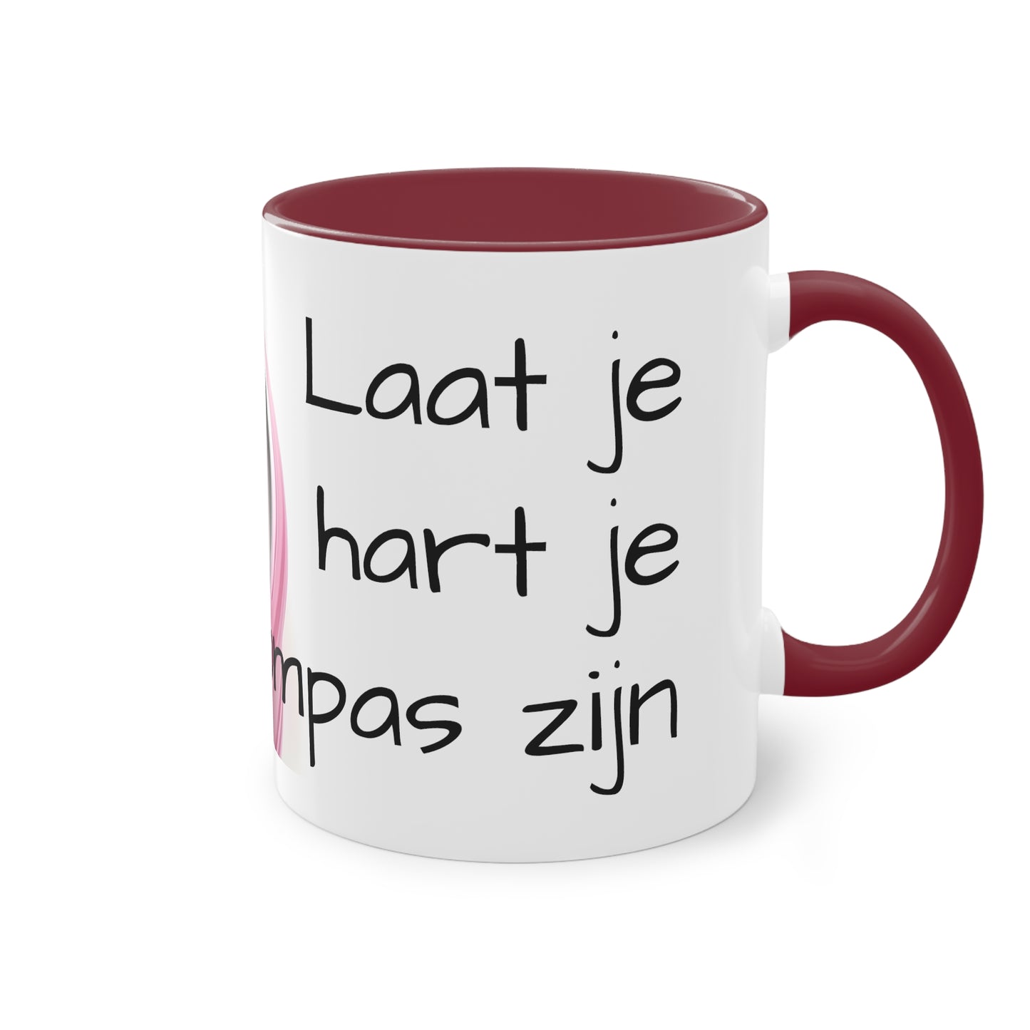Two-Tone Coffee Mug, 11oz "Laat je hart je kompas zijn"