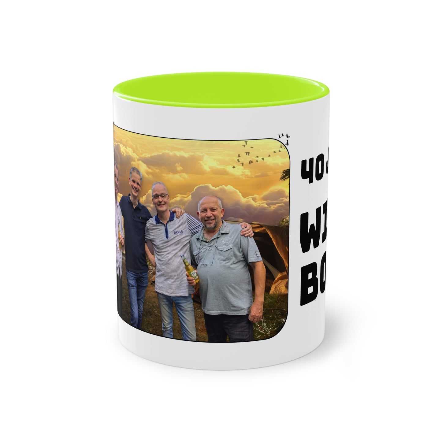 Tweekleurige koffiemok (0,33 liter), "40 Jaar Wild Boys"