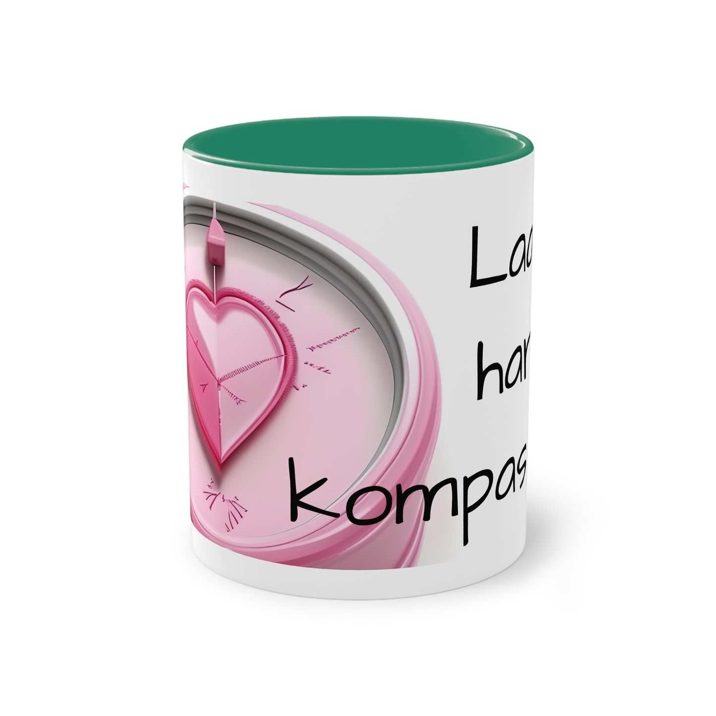 Two-Tone Coffee Mug, 11oz "Laat je hart je kompas zijn"