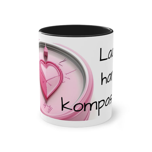Two-Tone Coffee Mug, 11oz "Laat je hart je kompas zijn"