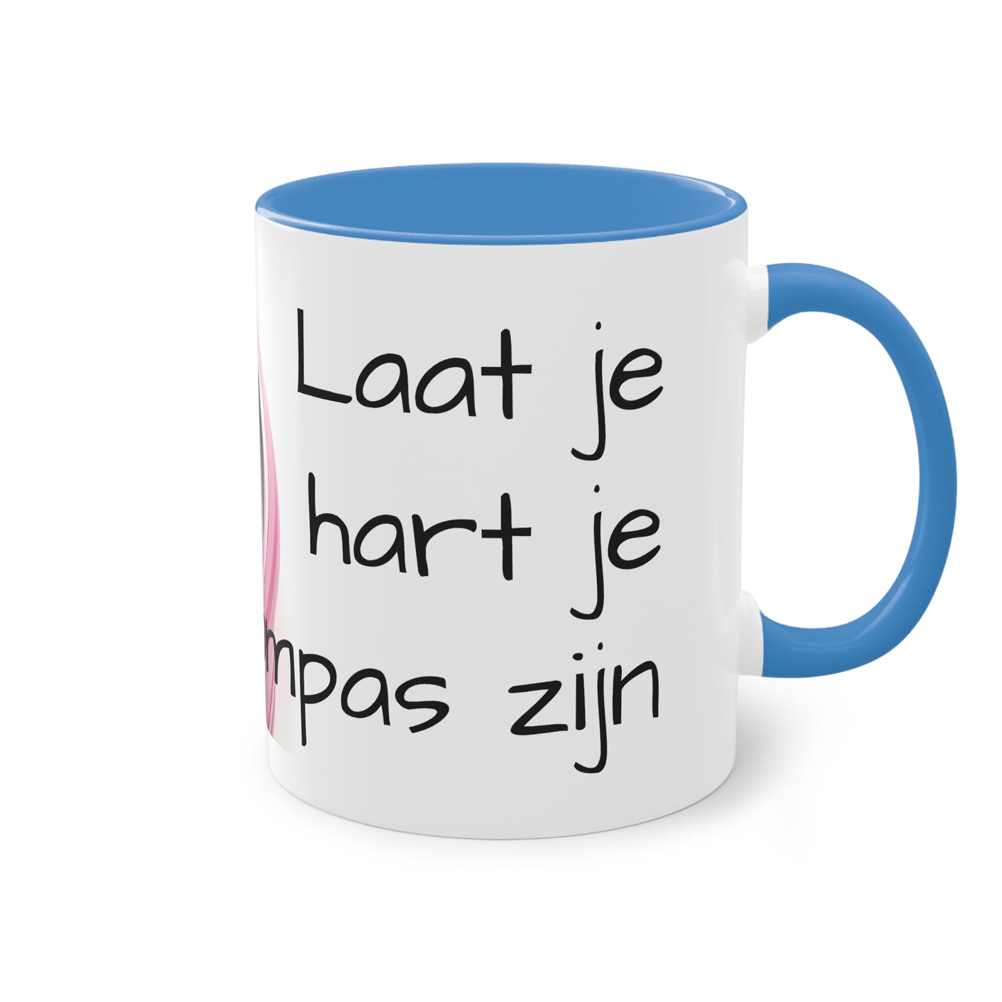 Two-Tone Coffee Mug, 11oz "Laat je hart je kompas zijn"