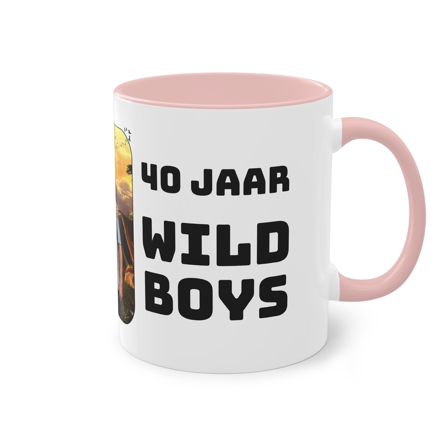 Tweekleurige koffiemok (0,33 liter), "40 Jaar Wild Boys"
