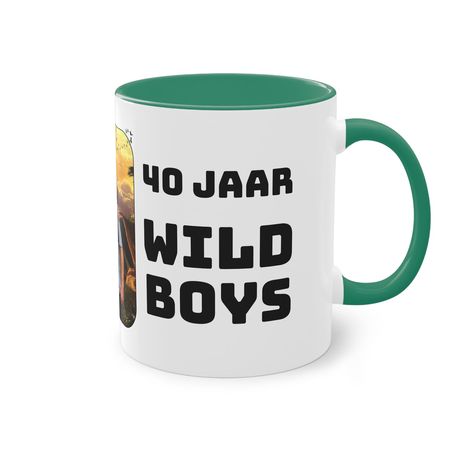 Tweekleurige koffiemok (0,33 liter), "40 Jaar Wild Boys"
